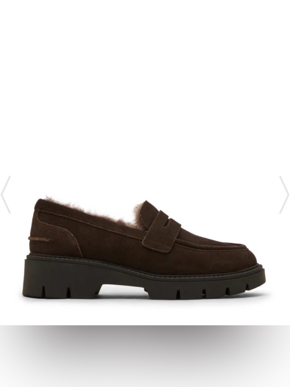 Blondo Women's Sz 11 Chocolate Brown Suede Waterproof Penny Loafers Lug Sole New